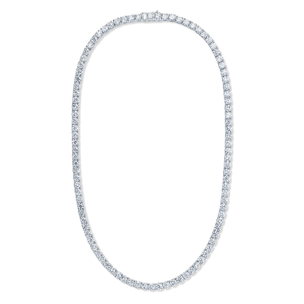 LUXE 30.00ct Lab Diamond Necklace with IGI Certified Brilliant-Cut Diamonds in 18K White Gold